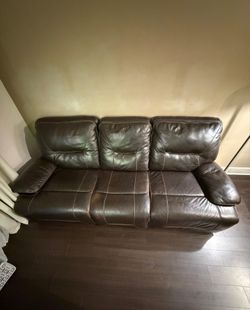 Dark Brown Leather Sofa