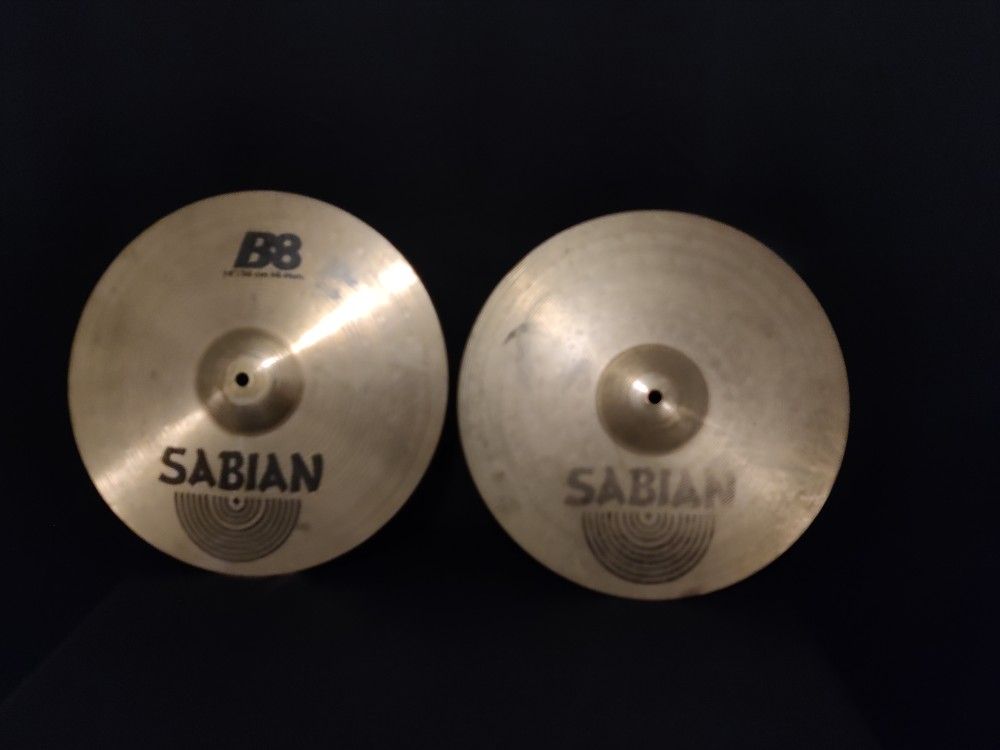 Sabian 14" B8 Hi Hat Cymbals 4 Drum set Ride Splash Crash Trash China Ozone
