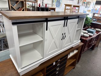 Farmhouse Sliding Barn Door TV Stand