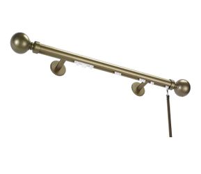 Tekno 25 Ball Finial Curtain Rod Set – 48” Champagne