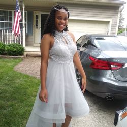 Gray Rhinestone Dress