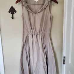 The Limited Size 4 Organic Cotton Taupe Pocket Fit & Flare Dress