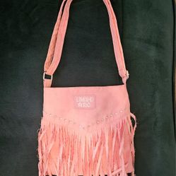 NWOT LIMITED TOO Girls Pink Fringe Rhinestone Purse Bag