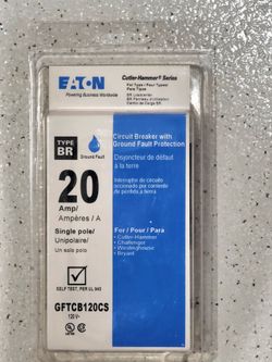 Eaton Cutler-Hammer BR 20 Amp GFCI and 15 Amp AFCI Circuit Breakers
