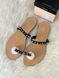 Black studded sandals