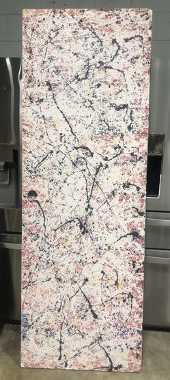 Abstract painting in the manner of Jackson Pulock oil on board 36"x78"