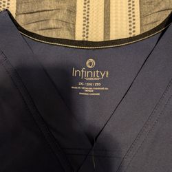 Two Pairs Of 2XL Navy Blue Scrubs