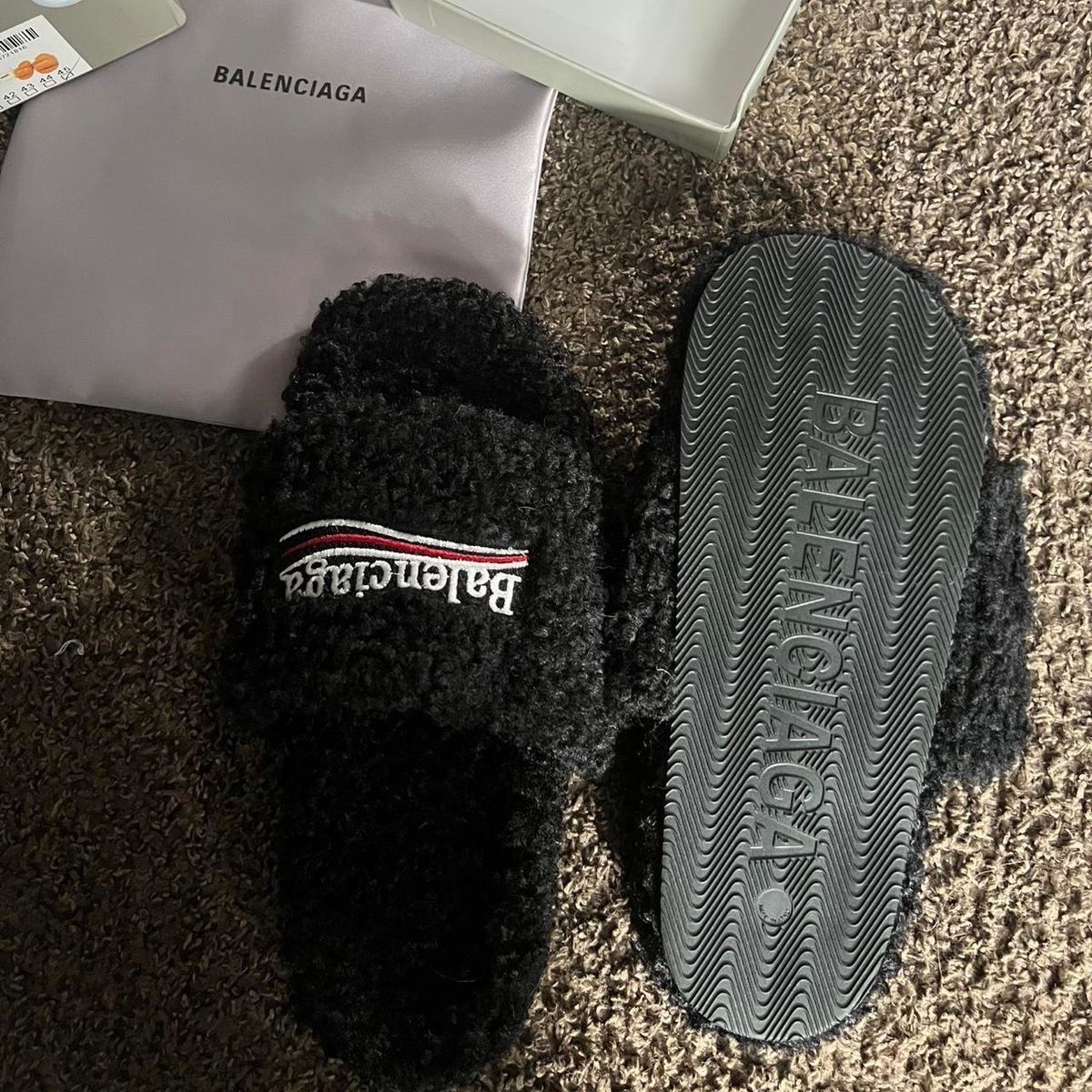 Balenciaga Fur Slides
