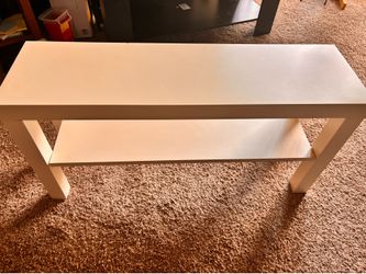 White 2-tier storage/ bench