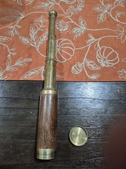 Ross London Monocular Spyglass Telescope Brass & Wood Vtg  1940