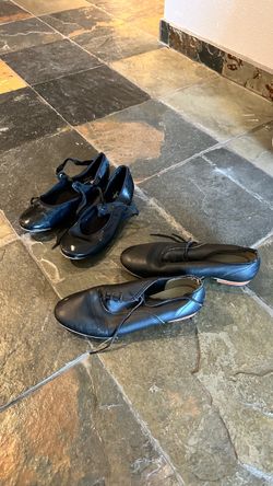 Two pairs of tap and clog shoes size 7 1/2