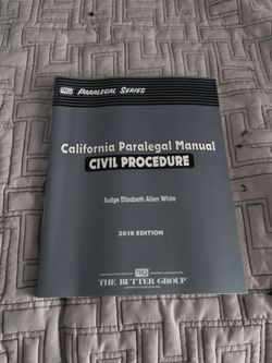 California paralegal manual civil procedure 2018 edition