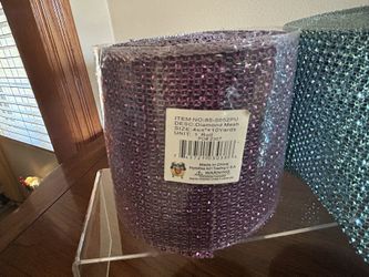 Rhinestone Diamond Mesh Decor Craft Purple