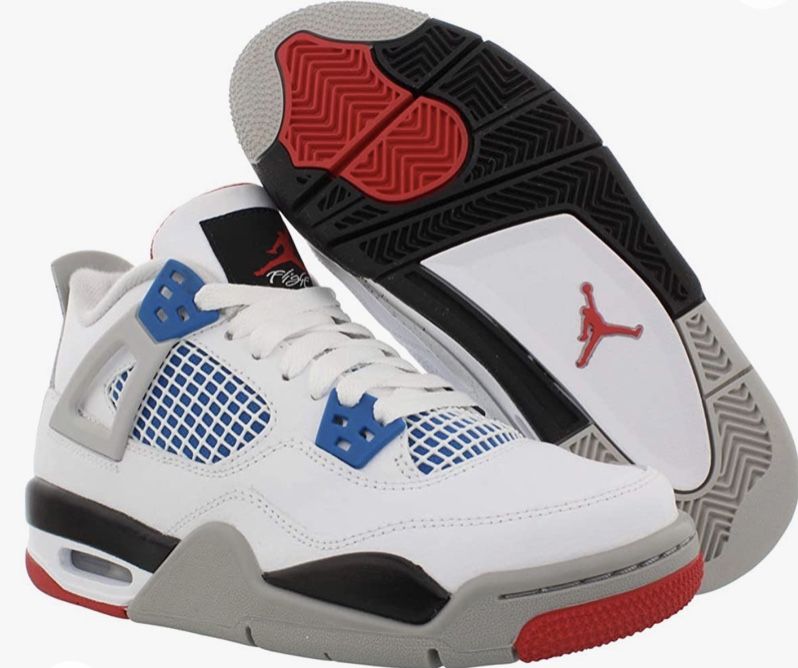 Air Jordan Retro What The (GS) White/Military Blue Fire Red Size 7Y