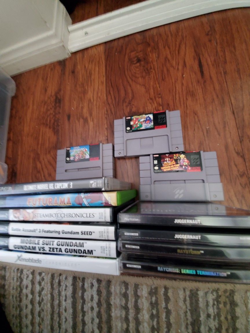 Games on nintendo wii, snes, ps1, xbox, ps2