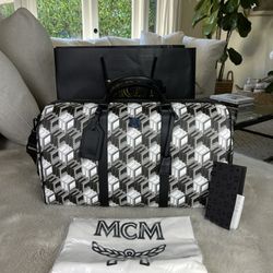MCM: Ottomar Weekender Bag in Cubic Monogram Canvas