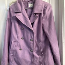 Women’s Large Lavender Wool Pea Coat
