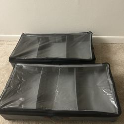 2pack Under Bed Storage with Wheels, 72L XXL adjustable tall gray 