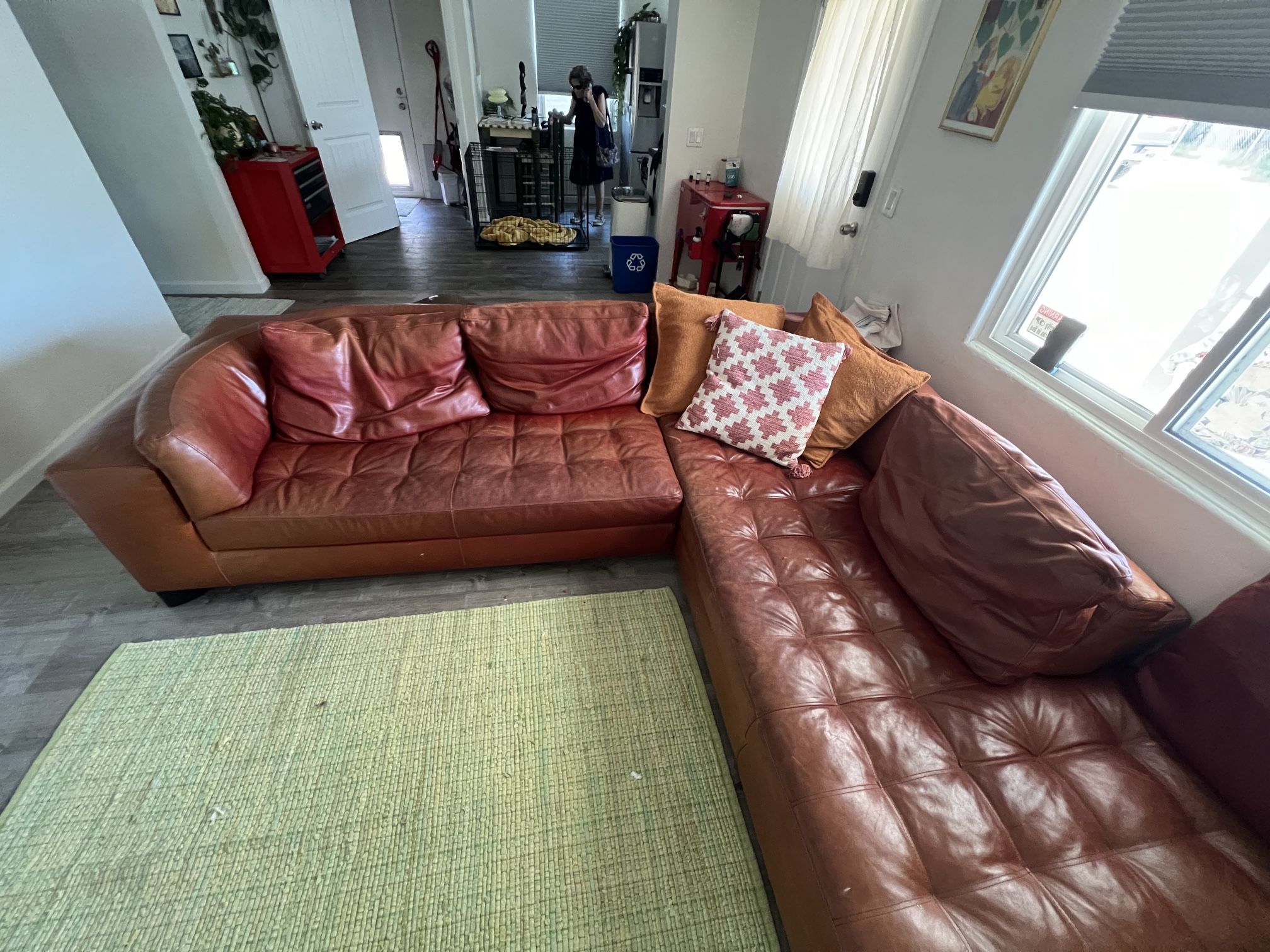 Red Leather Couch 