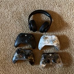 Xbox controllers for them and a pair of headphones