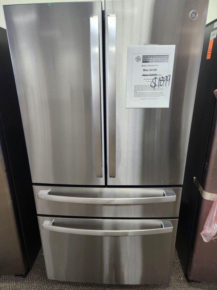 Profile 28.7 cu. ft. 4-Door French Door Refrigerator in Stainless Steel with Dual-Dispense Autofill-Pitcher