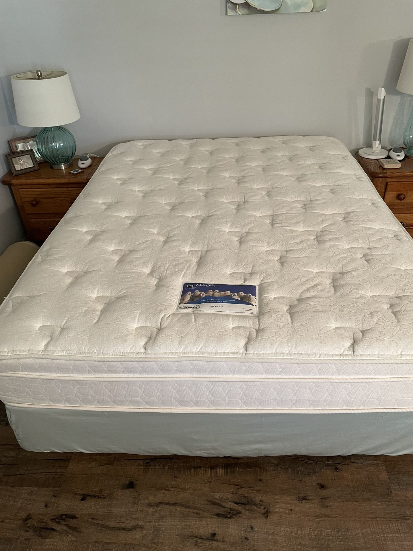 Serta Queen Perfect Sleeper Mattress, Box Spring And Frame Bed. 