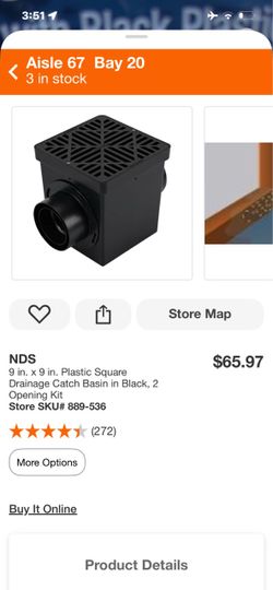 NDS 9x9 Black Plastic Square Drainage Catch Basin