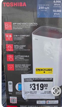 6,000 (DOE) BTU Portable Air Chat Conditioner Cool Ф 250 Sq. Ft. with Dehumidifier and Remote Control in White