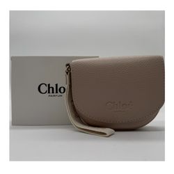 Chloe Parfum Cream Beige Pouch Small Cosmetic Makeup Bag Clutch Travel Pouch 