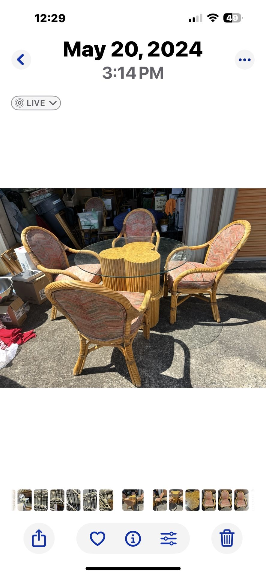 Vintage Mid-Century Bamboo Table And Chairs
