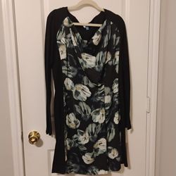 Black Floral Long Sleeve Dress
