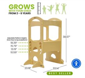 Adjustable Wooden Kids Learning Tower