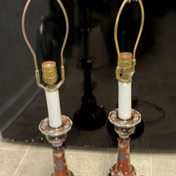 Beautiful Pair, Oriental, Porcelain Table, Lamps