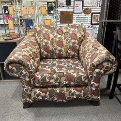 Wide Patterned Accent Chair