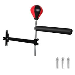 Wall Mount Spinning Bar with Punching Ball, MMA Boxing Speed Trainer Reflex Training Equipment for Kickboxing, Fitness and Stress Relief