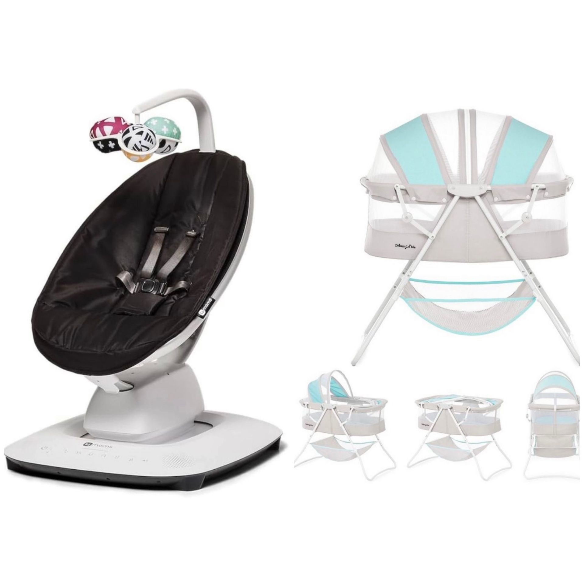 Dream On Me Bassinet & 4 Mom MamaRoo Swing Bundle