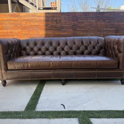 Chesterfield Real Leather Sofa 