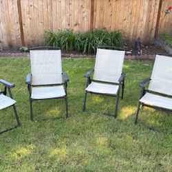 4 Folding Lawn Chairs Nice Shape 