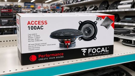Focal Access Car Speaker Set 4 Inch 2-Way Coaxial Speakers 80 Watts Performance 100AC Fiberglass Structure