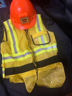 Kids costume construction worker