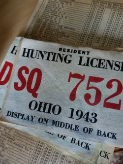 5 Vintage Hunting Licenses