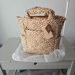 BEIS x Elsa Hosk Quilted Backpack Tote Diaper Bag in Animal Print Wild Child
