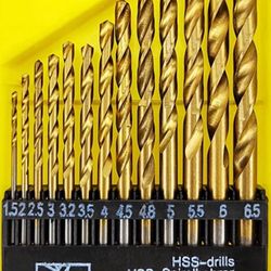 HSS Metric Twist Drill Bits 1.5-6.5mm 13PC Set