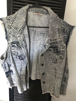 Plus size jean vest