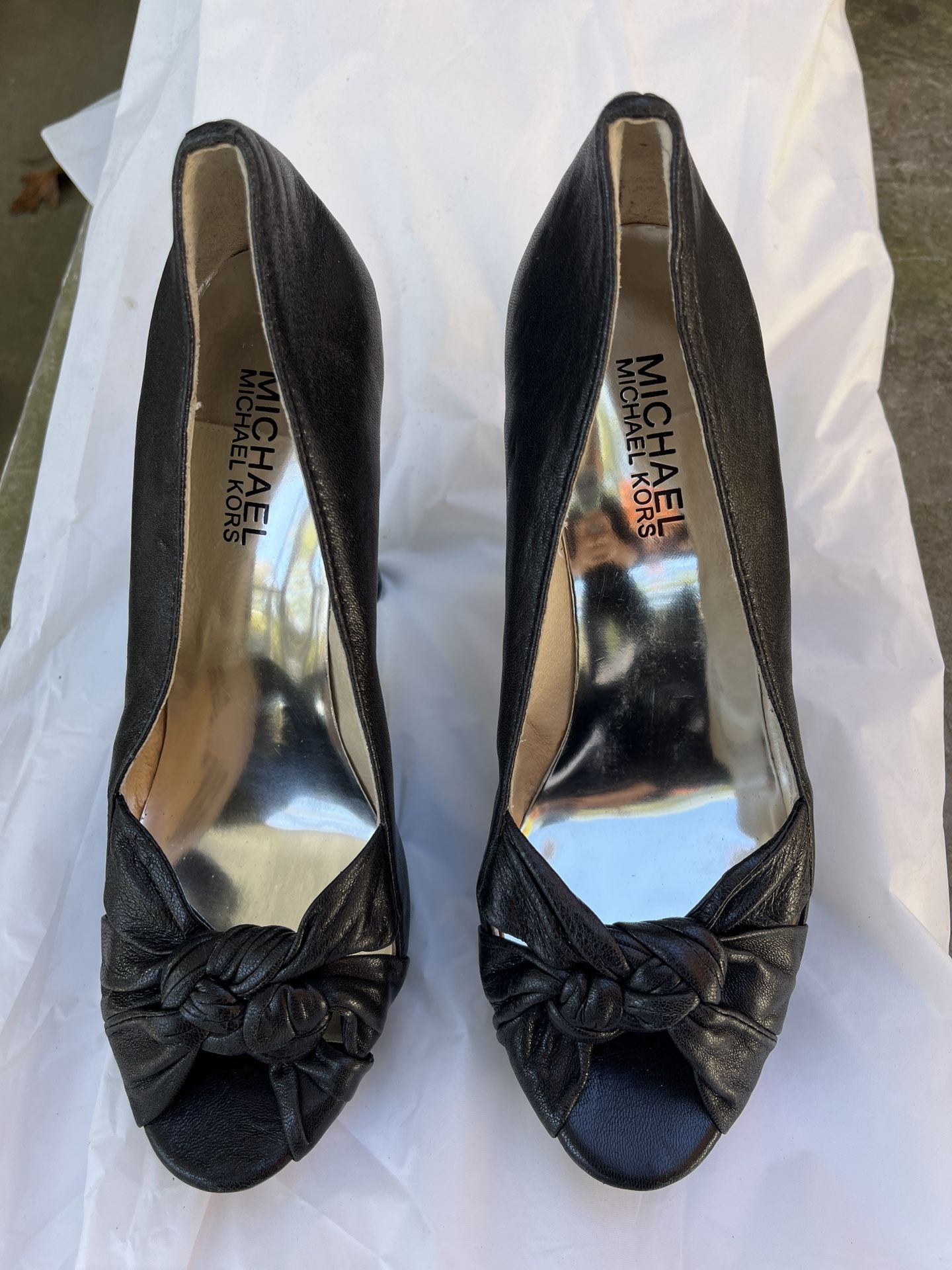 Michael Kors Black Peep Toe Heels size 7