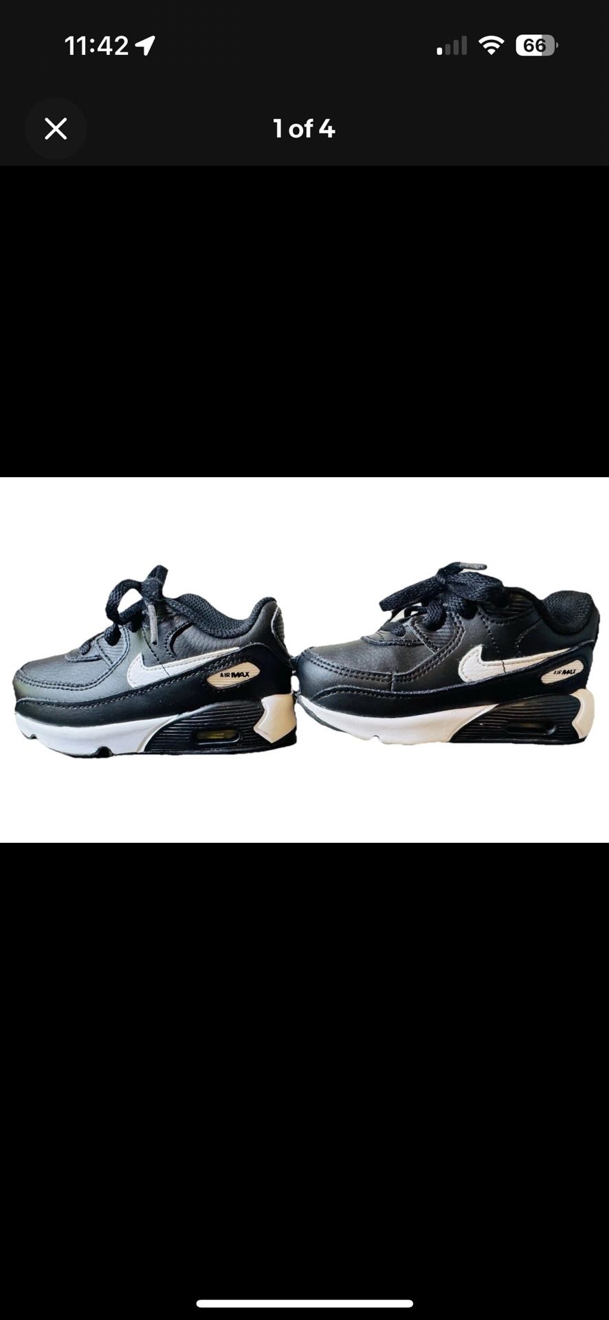 Nike Air Max 90 Toddler Size 6C Black White Athletic Running Shoes Sneakers
