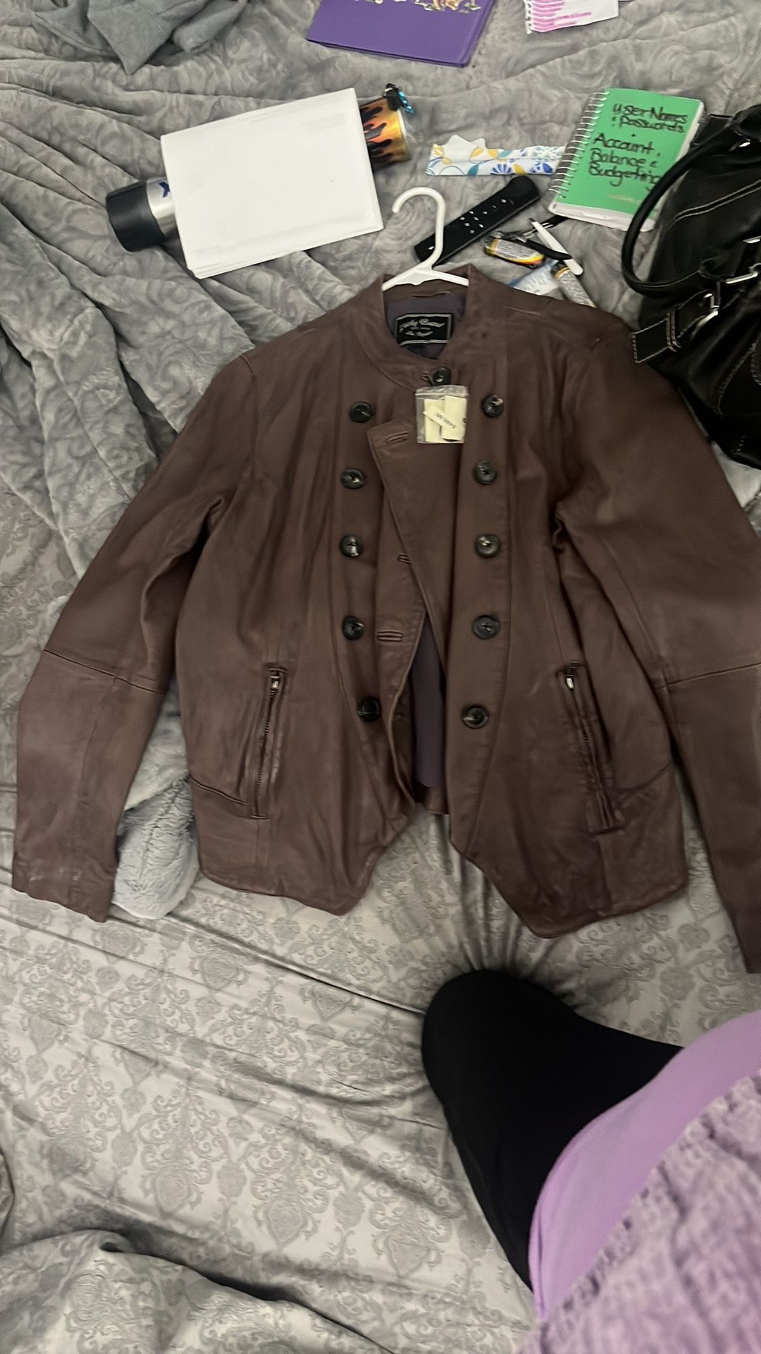 Lucky Brand Brown Leather Jacket Tailored Design