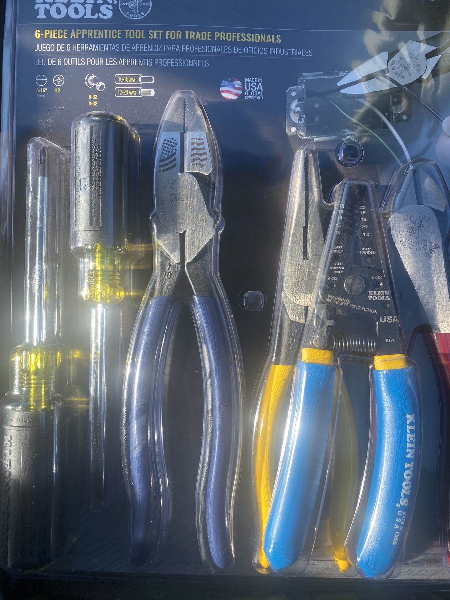 Six piece electrician, fundamental tool kit