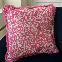Pink Lilly Pulitzer Reversible Indoor Outdoor Throw Pillow