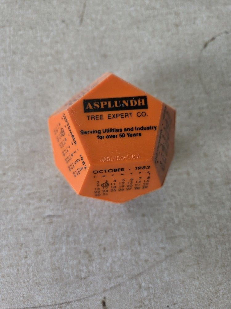 Vintage Asplundh Tree Expert Co. 1983 Calinder Paper Weight